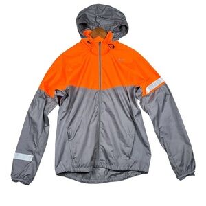 Nike Men's Orange Gray Zip-Up Hood Long Sleeve Running Vapor Jacket 465390 sz M